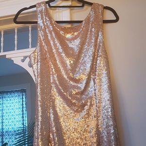 Full length gold sequined Dress